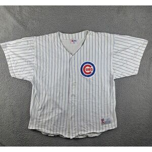 VINTAGE Chicago Cubs‎ Shirt Adult 2XL Eagle USA Pinstripe Shirsey USA 90s
